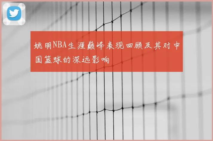 姚明NBA生涯巅峰表现回顾及其对中国篮球的深远影响